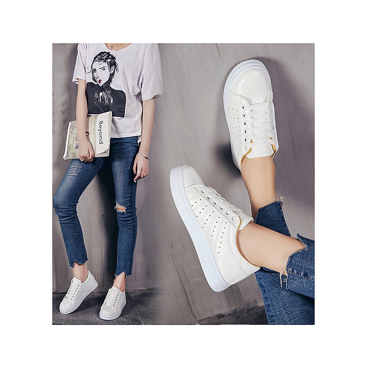 Giày Sneaker Nữ Da Cao Cấp Êm Nhẹ Stye Hàn Quốc 3Fashion - 3183