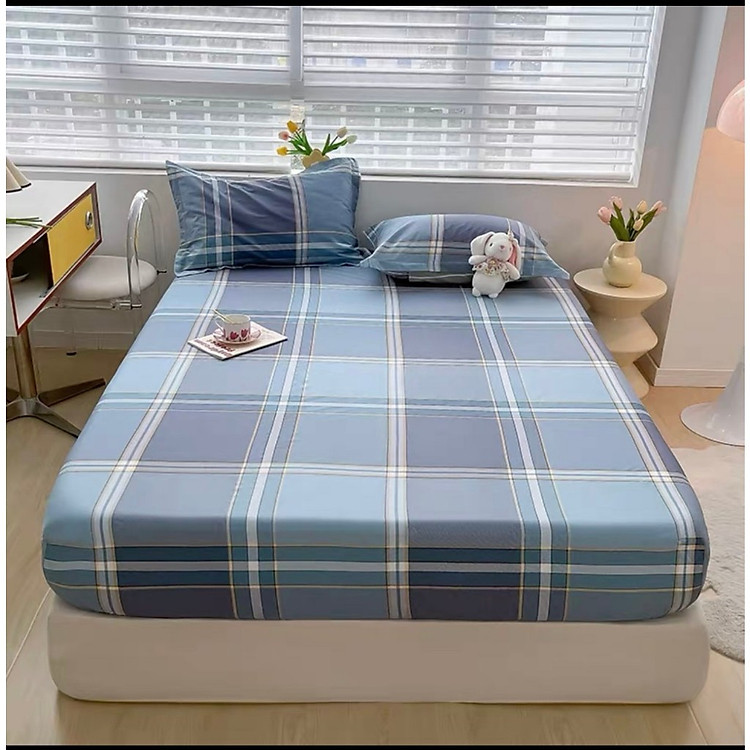 Bộ ga gối cotton 100% LIDACO hàng nhập loại dày mát, mặt vải đanh mịn đủ size nệm