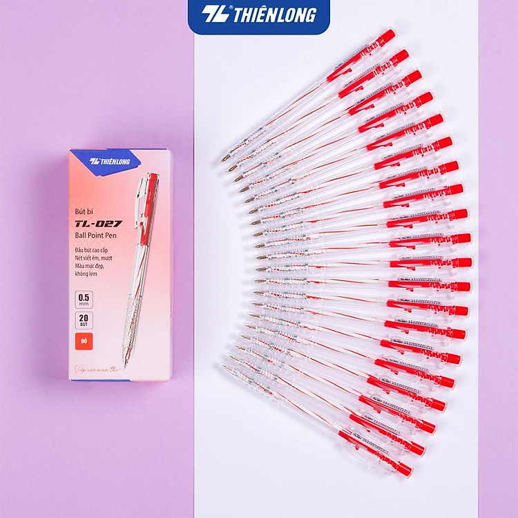 Bút Bi Đỏ TL-027 (20 cây)