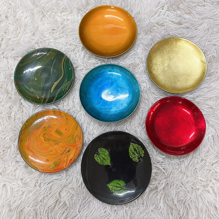 Dĩa Sơn Mài Trang Trí Lưu Niệm (13cm)