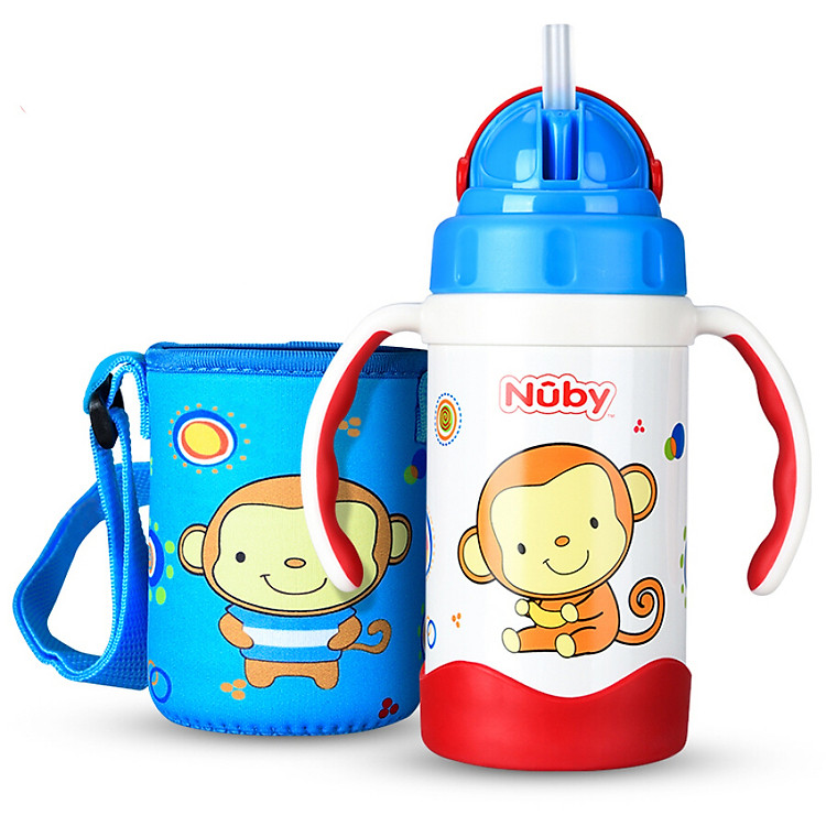 Bình Nước Giữ Nhiệt Cho Bé Nuby 280ml (Kèm Túi Đựng Giữ Nhiệt)