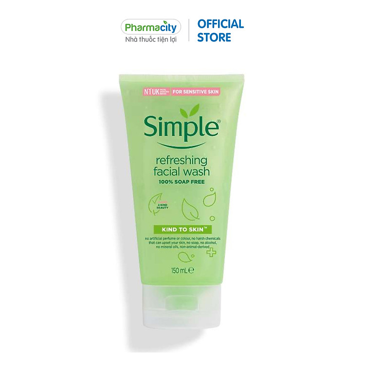 Sữa rửa mặt sạch thoáng Simple không chứa xà phòng (150ml)