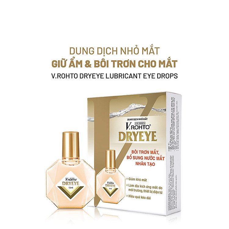 Nước nhỏ mắt cấp ẩm & bổ sung nước mắt nhân tạo V.Rohto DryEye 13ml