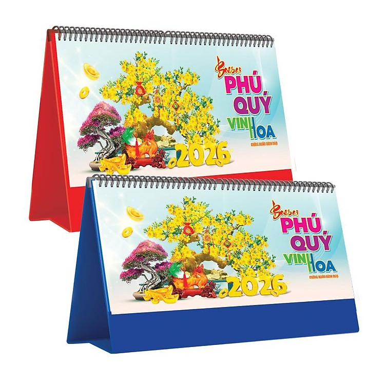 LỊCH TẾT 2026 - Lịch Để Bàn Ngang Không Note 2026 (25 x 12cm) (KV 12 Mẫu) - Màu Đế Ngẫu Nhiên