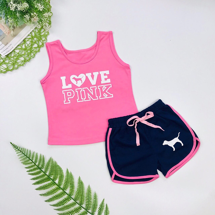 Đồ bộ bé gai in Pink Love size 2-14