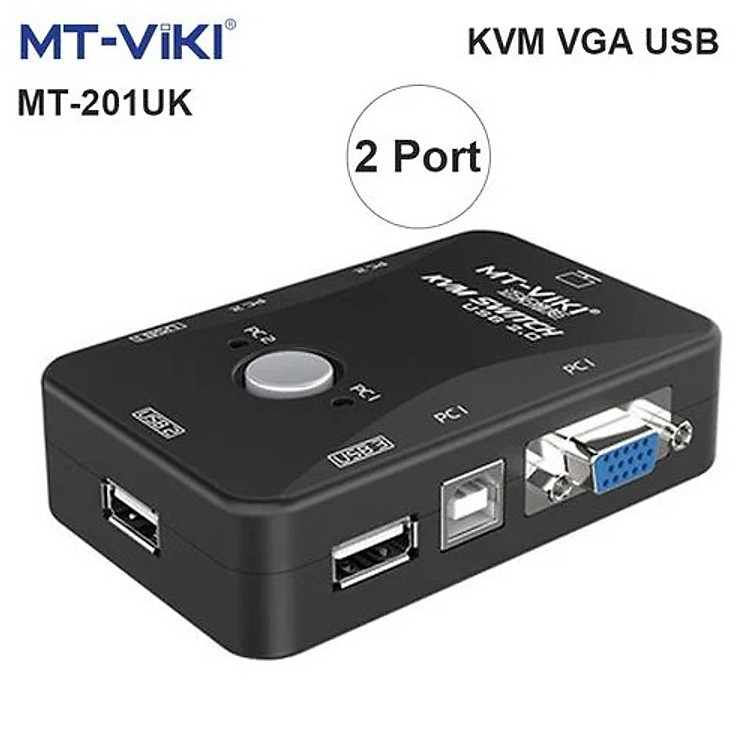 KVM Switch 2 port USB Chuyển mạch 2 CPU ra 1 màn hình MT-VIKI MT-201UK. Hàng chính hãng !!!