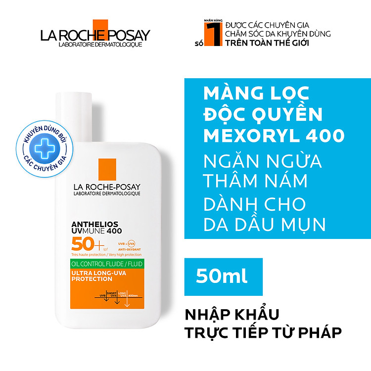 Sữa chống nắng dành cho da dầu mụn La Roche-Posay Anthelios UVMUNE400 Oil Control Fluid 50ml