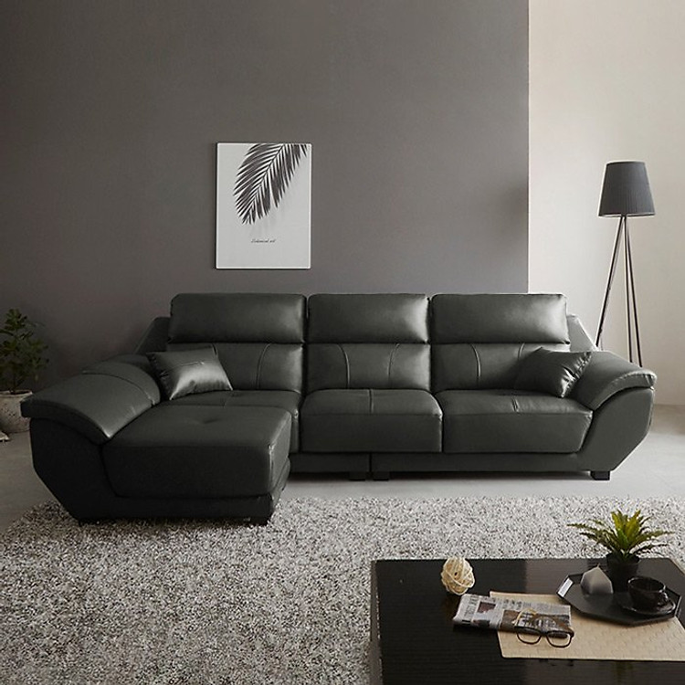 SF312 - GHẾ SOFA DA THẬT 3 CHỖ NGỒI KÈM ĐÔN