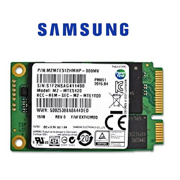 Ổ cứng gắn trong SSD Samsung PM851 512GB mSATA - Hàng Nhập Khẩu