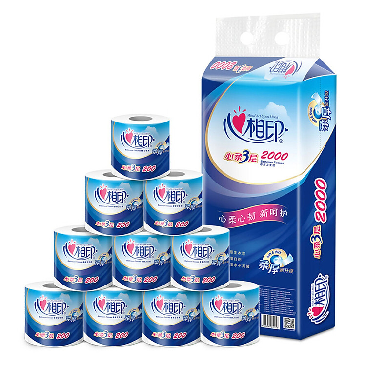 Mua Hearts of the toilet paper rolls heart soft series 3 layer 200 grams * 10 volumes (new and