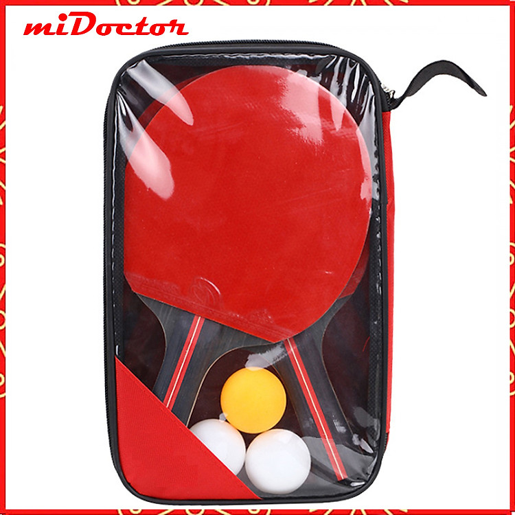 Bộ 2 Vợt Bóng Bàn Chính Hãng miDoctor + Túi Đựng Vợt Bóng Bàn + 3 Bóng