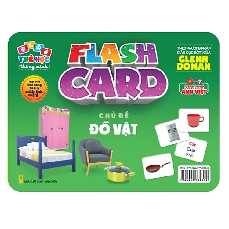 Flash card Theo phương pháp giáo dục sớm của Glenn Doman – Thẻ học thông minh (song ngữ Anh Việt) - Chủ đề: Đồ vật
