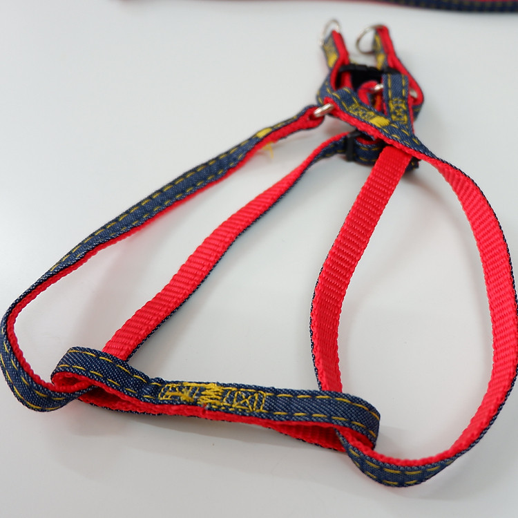 Dây dắt chó vải jean KÈM YẾM - GIAO MÀU NGẪU NHIÊN
