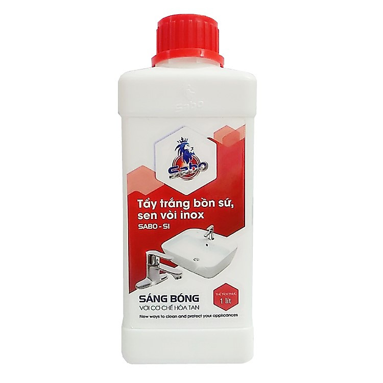 Tẩy Trắng Bồn Sứ và Sen Vòi Inox Sabo-SI Chai 1 lít
