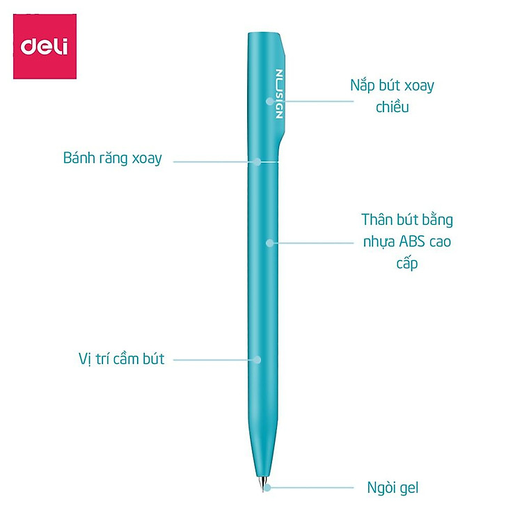 Bút gel Deli 0.5mm mực đen - Ảnh 4