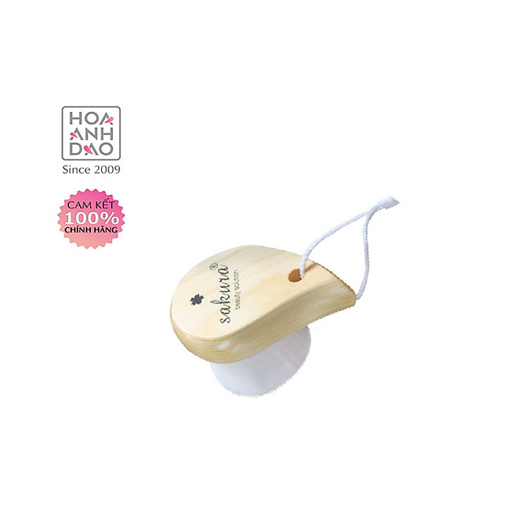 Cọ rửa mặt tạo bọt cán gỗ lông mịn sakura