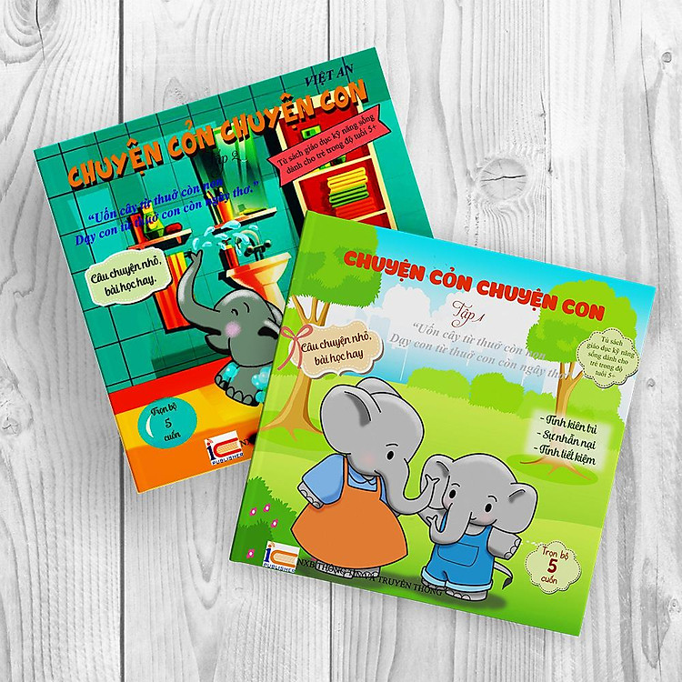 Rèn Luyện Kỹ Năng Cho Bé Từ 0-8 Tuổi – Combo Chuyện Cỏn Chuyện Con (Tập 1+2)