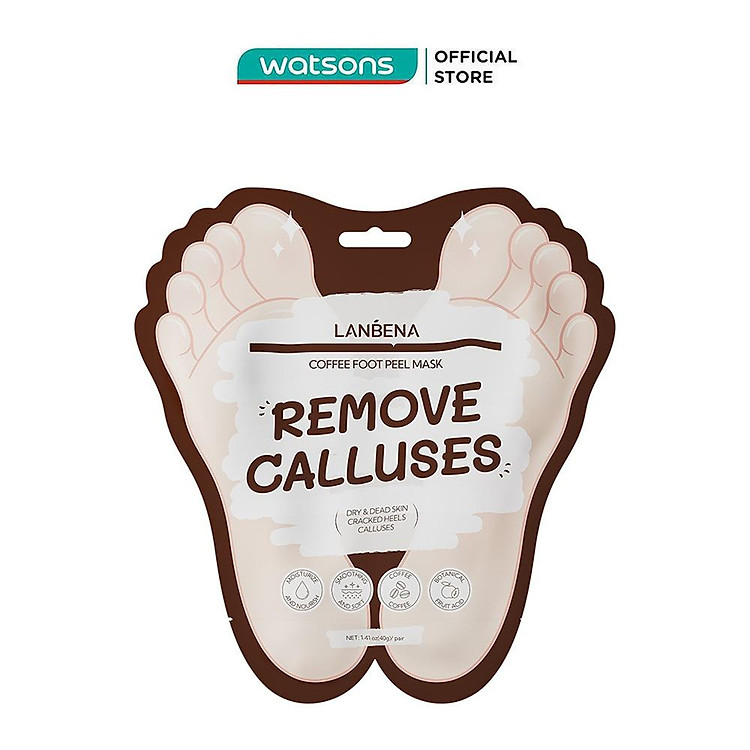 Mặt Nạ Chân Lanbena Hỗ Trợ Làm Sạch Da Chết Coffee Foot Peel Mask 1 Đôi