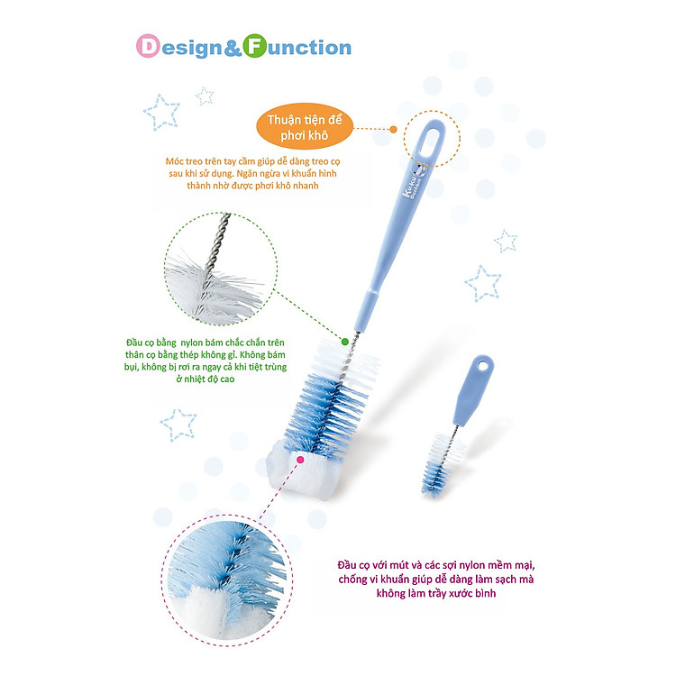 Bộ 2 Cọ Rửa Bình Sữa KUKU Ưu đãi - Hình ảnh 2