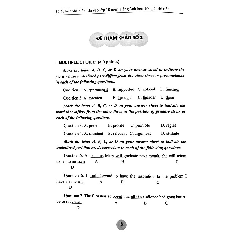 Bộ Đề Bứt Phá Điểm Thi Vào Lớp 10 Môn Tiếng Anh (Lời Giải Chi Tiết) - Ảnh 7
