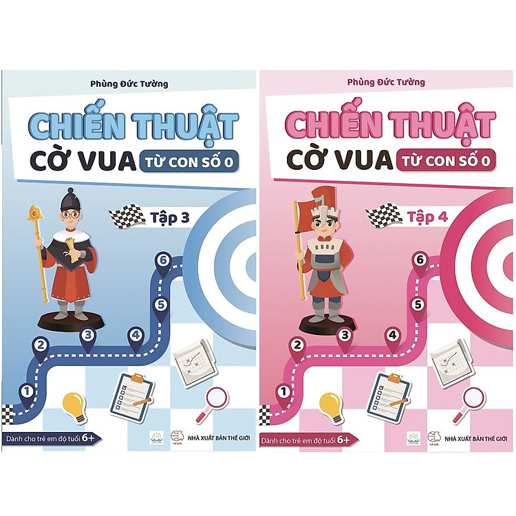 Sách cho bé - Combo 2 cuốn Chiến Thuật Cờ Vua Từ Con Số 0 - Tập 3 và Tập 4