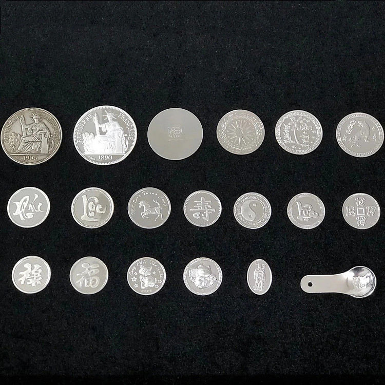 Đồng Xu Hoa Xòe Đánh Gió Đông Dương Bà Đầm Cũ Bạc Ta 50 Cent - Ảnh 5