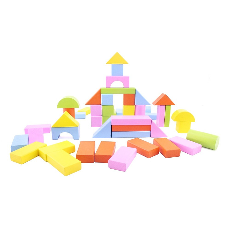 Bộ Xếp Hình Ngôi Nhà Bằng Gỗ (50 Miếng Gỗ)