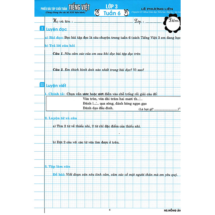 Phiếu Bài Tập Cuối Tuấn Môn Tiếng Việt Lớp 3 (Biên Soạn Theo Chương Trình GDPT Mới) - Ảnh 6