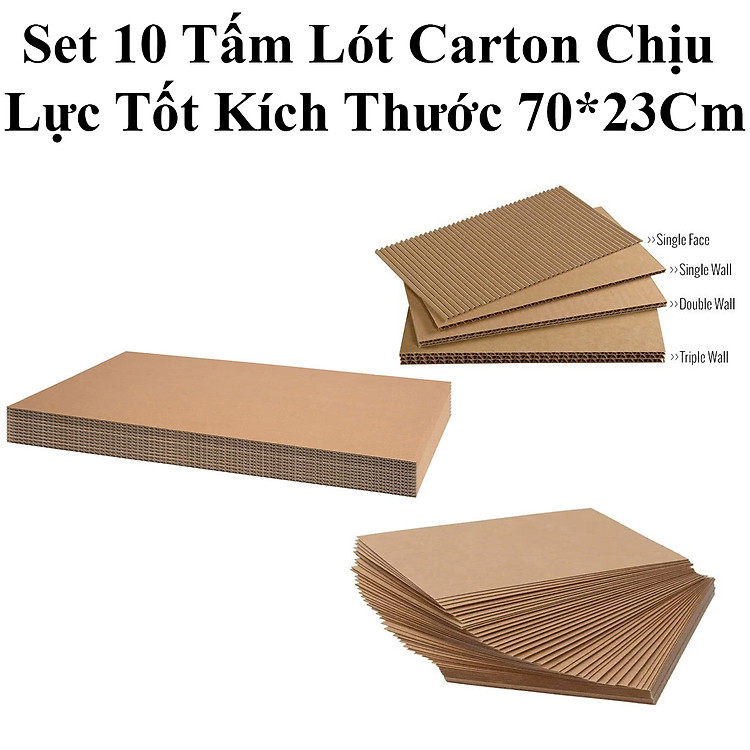 Set 10 Tấm Lót Sóng Dài Carton Gói Hàng (52X25Cm)