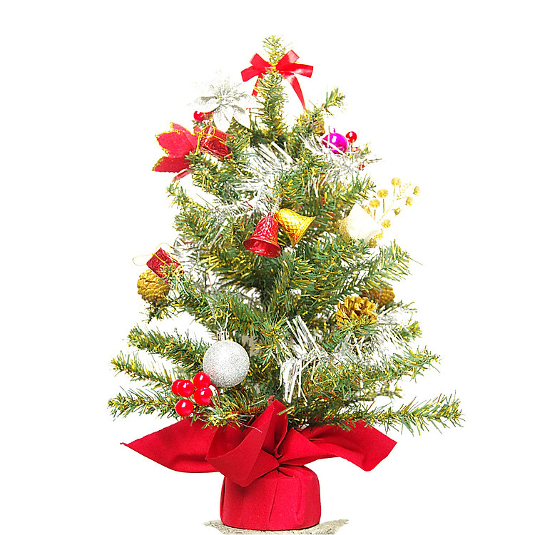 Set Cây Thông Màu Xanh Lá Trang Trí Noel Để Bàn Loại Lớn 36x52cm Kèm 8 Phụ Kiện - Mẫu 2