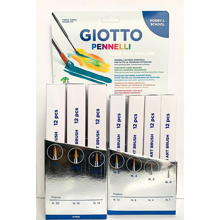 Cọ Vẽ Đầu Tròn GIOTTO Pennelli Serie 500 Taklon F567000 - Ảnh 3