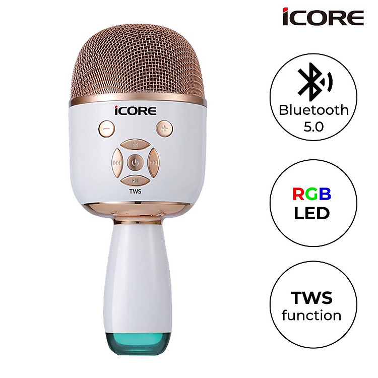 Micro karaoke kèm loa Bluetooth iCore MK99 - Hàng Chính Hãng