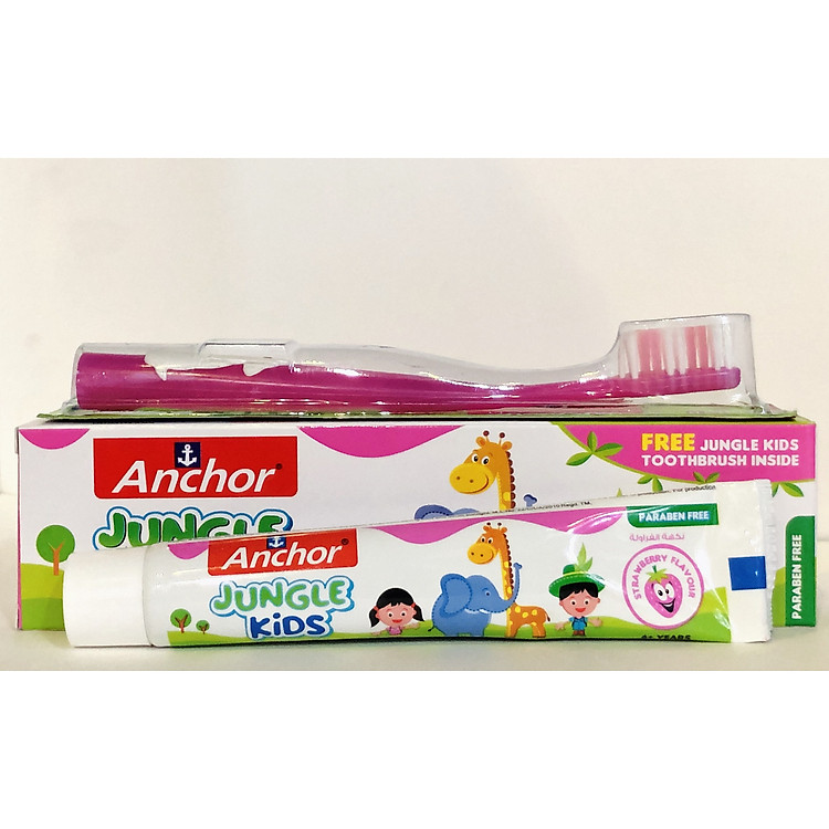 KEM ĐÁNH RĂNG CHO BÉ VỊ DÂU ANCHOR JUNGLE KIDS 50G