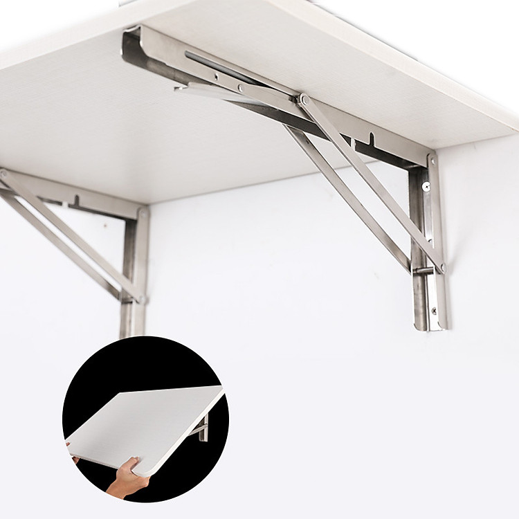 Trọn Bộ Mặt Bàn Học Gấp Bằng Gỗ Để Laptop 40x60 cm Kèm Bộ Giá Đỡ Ke Gập Thép Không Gỉ 35 cm Gắn Treo Tường Xếp Gọn Thông Minh Tiết Kiệm Không Gian Mai Lee