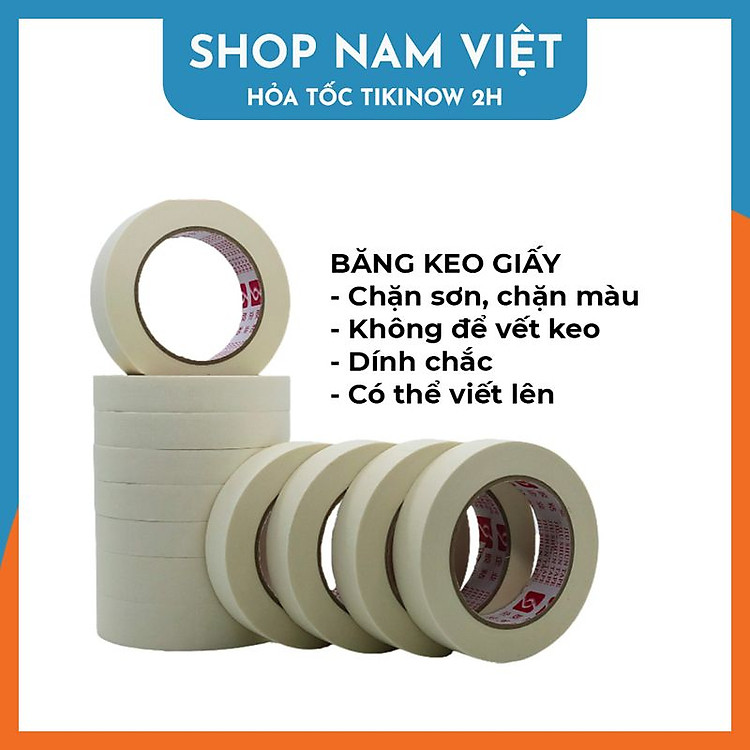 Băng Keo Giấy Chặn Sơn (Bộ 3 Cuộn) 1cm x 10 mét