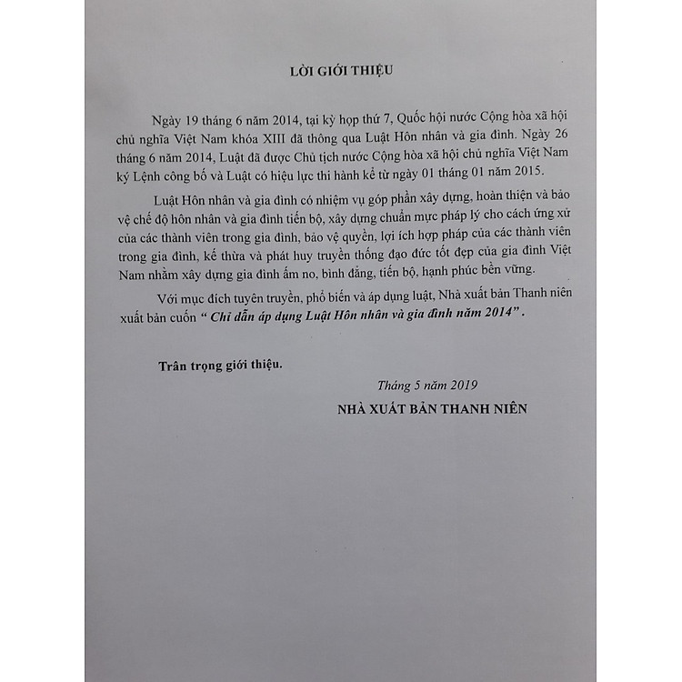 Chỉ Dẫn Áp Dụng Luật Hôn Nhân Gia Đình Năm 2014 - Ảnh 3