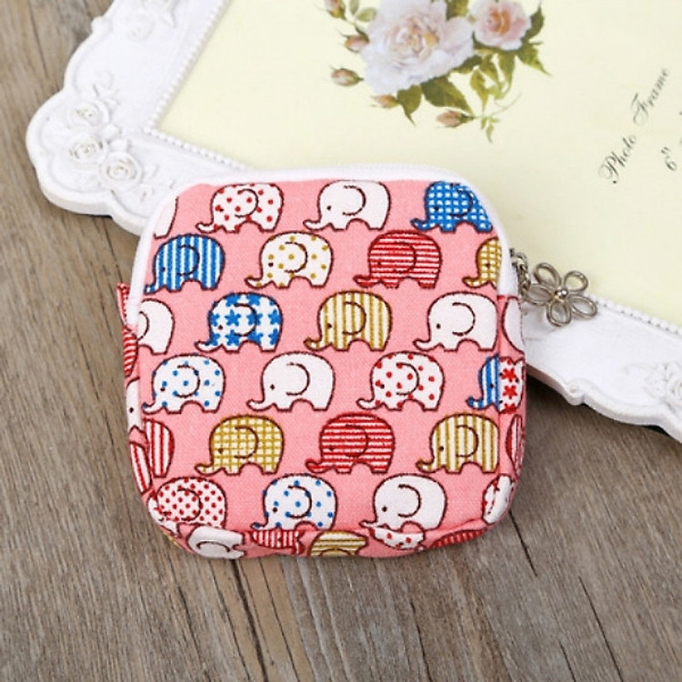 Túi vải có khoá kéo đựng băng vệ sinh tiện ích