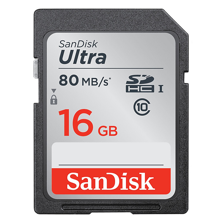 Thẻ Nhớ SDHC SanDisk Ultra 16GB UHS-I - 80MB/s - Hàng Nhập Khẩu