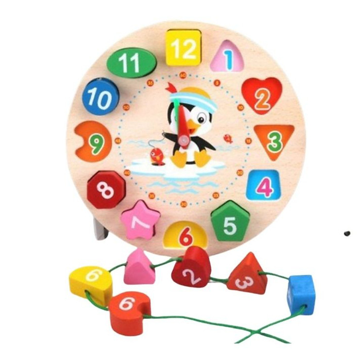 Đồ chơi gỗ - Đồng hồ hình khối mini Chính hãng Ưu đãi - Hình ảnh 5