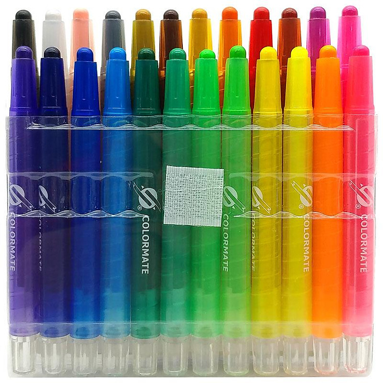 Bộ Bút Sáp Vặn Colormate 112861 (24 màu) - Ảnh 4