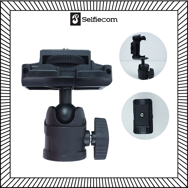 Kẹp bi cầu Yunteng-6109 tích hợp kẹp lò xo, Tính năng 2in1 hỗ trợ gắn kẹp điện thoại, máy tính bảng - Hàng chính hãng