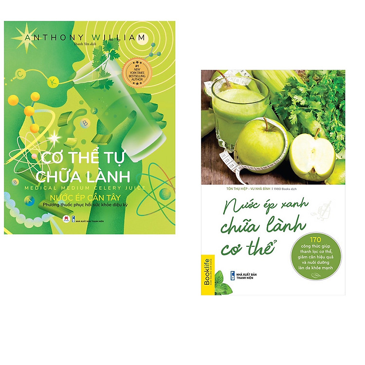 Combo Sách Sức Khỏe Dinh Dưỡng Hay: Cơ Thể Tự Chữa Lành: Nước Ép Cần Tây + Nước Ép Xanh Chữa Lành Cơ Thể (Bí quyết ăn xanh / sống lành / trẻ hóa bản thân ) - Tặng Kèm BookMmark Happy Life