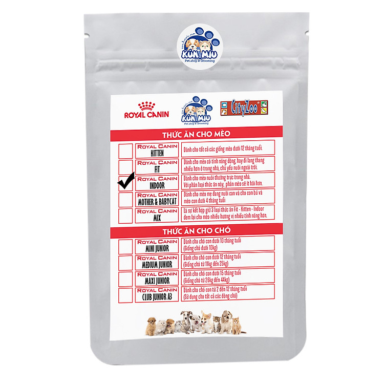 Thức Ăn Cho Mèo Royal Canin Indoor 27 (1kg Chia)