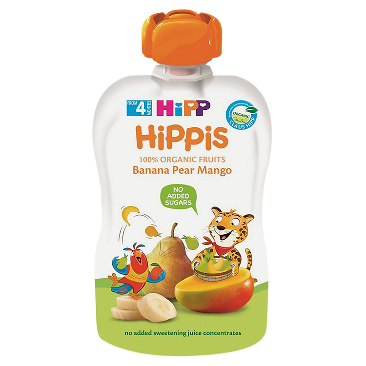 Trái Cây Nghiền Hữu Cơ HiPPiS Organic Chuối, Lê, Xoài - 8523 (100g)