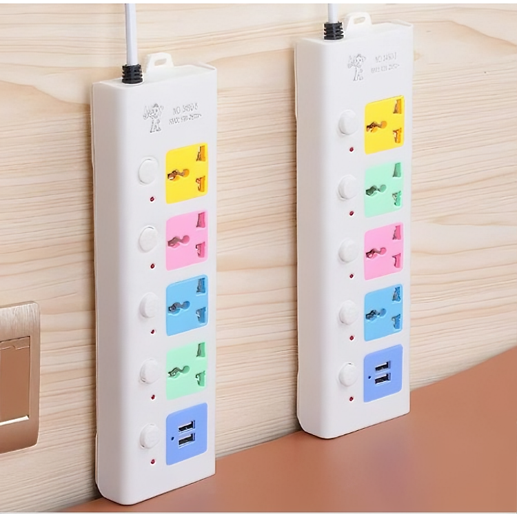 Ổ cắm điện B40 đa năng cao cấp chống giật 2 cổng cắm USB công suất 2500W có chốt an toàn dây dài 1.8m - Hàng chính hãng