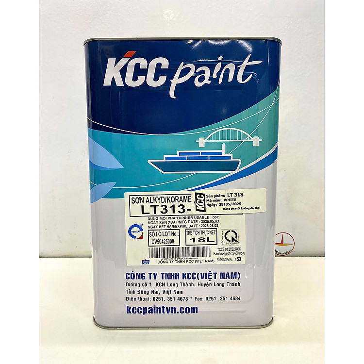 Sơn Alkyd KCC LT313 Base A màu Trắng 1000_18L