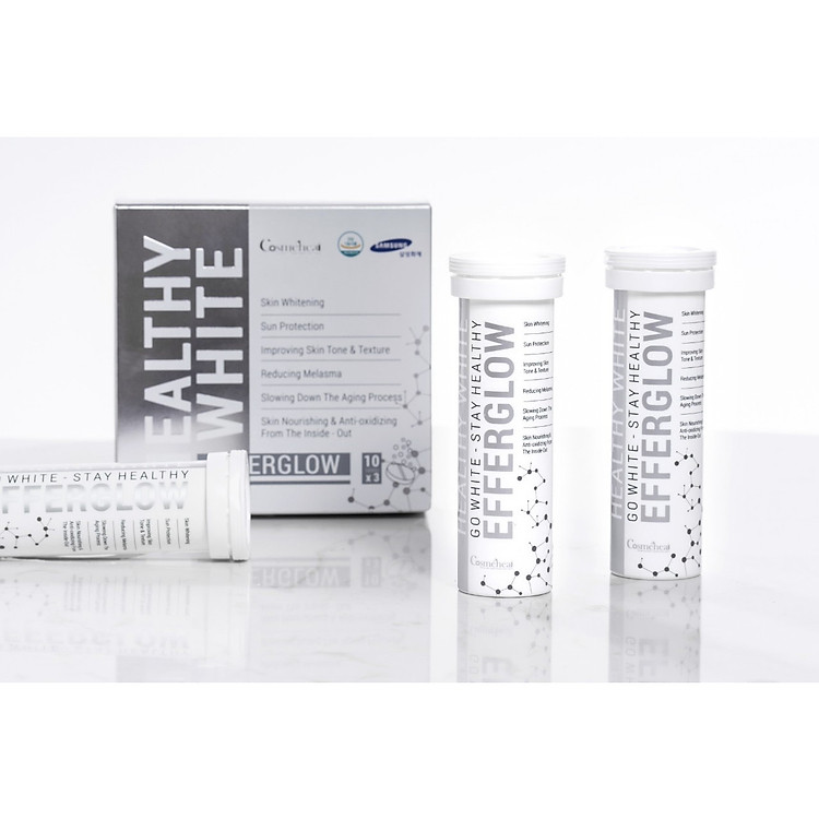 Viên uống sáng da COSMEHEAL HEALTHY WHITE EFFERGLOW - Hộp 3 ống, mỗi ống 10 viên