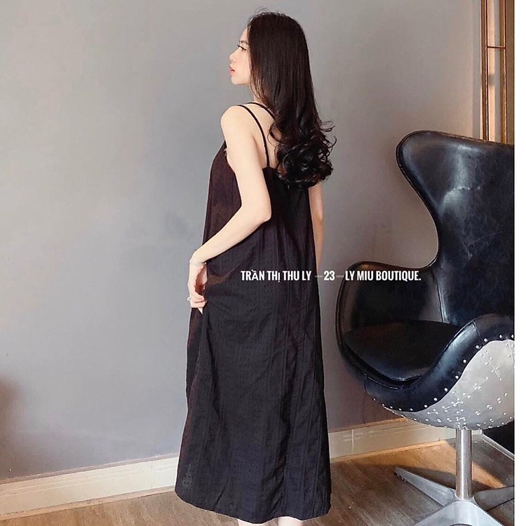 váy 2 dây dáng suông chất đũi xước xinh xắn