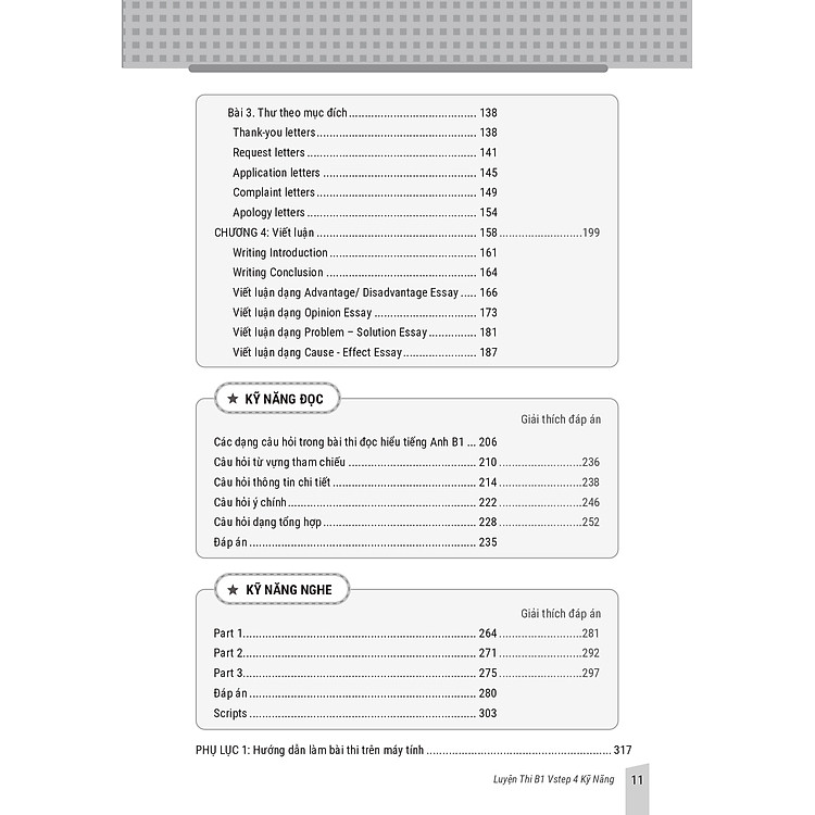 Sách Luyện Thi B1 Vstep 4 Kỹ Năng và 10 Bộ Đề Thi Đọc Hiểu Vstep Reading B1-B2-C1 - Ảnh 3