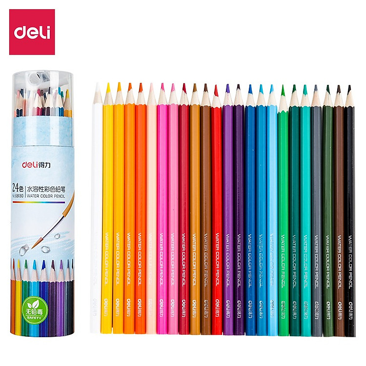 Bút Chì Màu Nước Deli (12 màu) - Ảnh 2